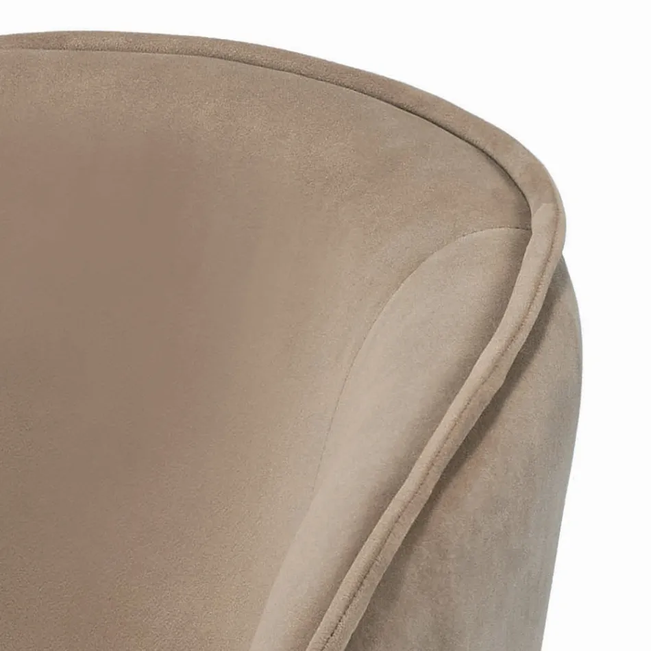 Drehhocker mit Samtsitz und Stahlgestell, hergestellt in Italien – Adria Viadurini