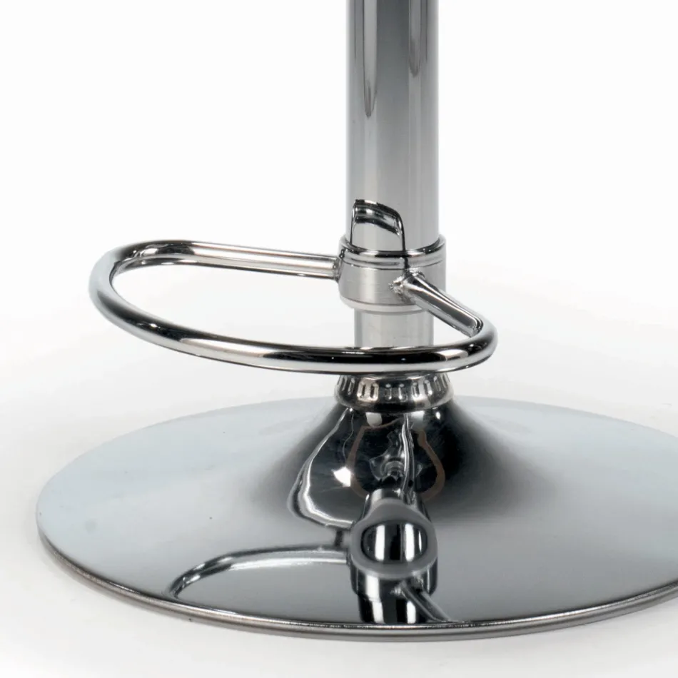 Drehhocker mit gepolstertem Sitz und Stahlgestell, hergestellt in Italien – Arona Viadurini