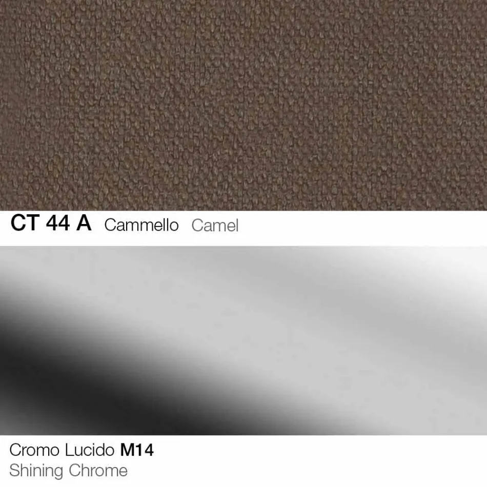 Drehbarer Hocker aus Stoff und Stahl mit Gasfeder Made in Italy - Marchesi Viadurini