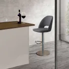 Drehbarer Hocker aus Stoff und Stahl mit Gasfeder Made in Italy - Marchesi Viadurini