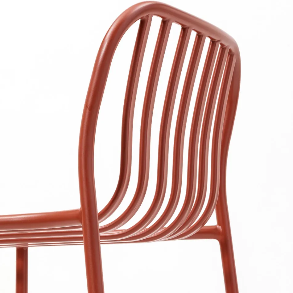 Stapelbarer Outdoor-Hocker aus Metall Made in Italy 2 Stück - Simply Viadurini