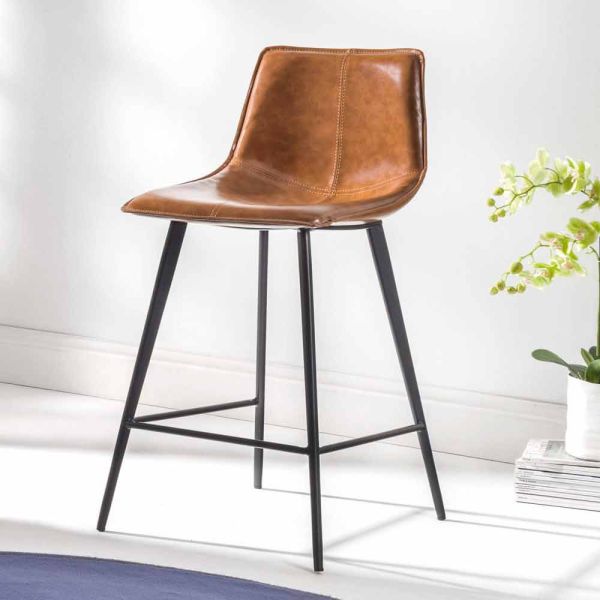Hocker aus kunstleder wildleder-effekt h 60, struktur mit 4 beine - ovidio
