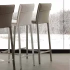 Moderner Hocker aus Metall und Stahl und Öko-Leder made in Italy Prato Viadurini
