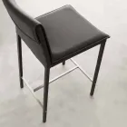 Moderner Hocker aus Metall und Stahl und Öko-Leder made in Italy Prato Viadurini