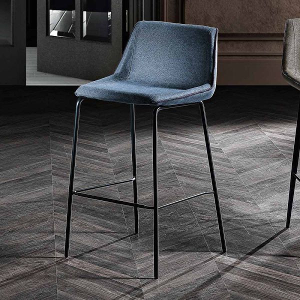 Moderner hocker aus farbigem metall und stoff made in italy - marianet