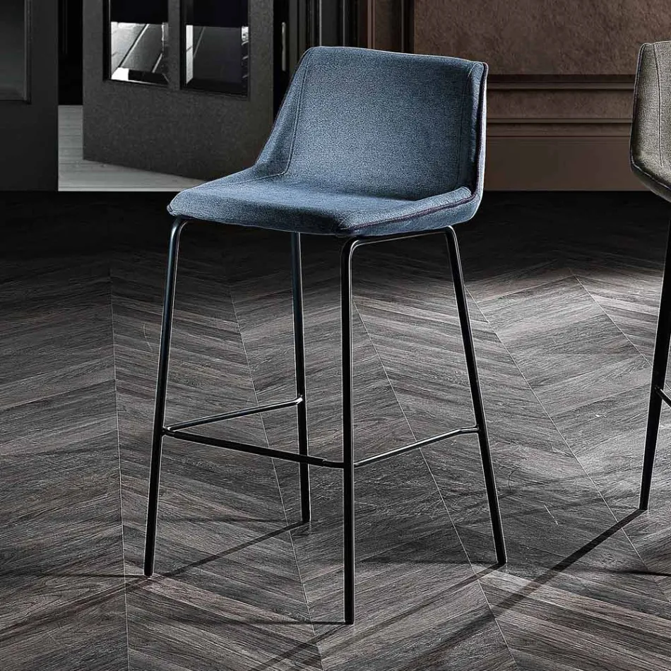 Moderner Hocker aus farbigem Metall und Stoff Made in Italy - Marianet Viadurini