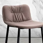 Hocker aus Faserstoff in Lederoptik und Metall Made in Italy - Gohan Viadurini