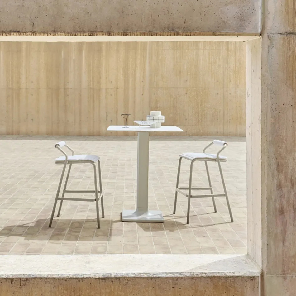 Outdoor-Hocker mit Kissen inklusive Made in Italy - Noss by Varaschin Viadurini