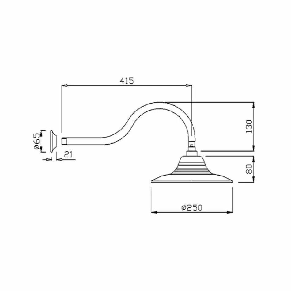Klassischer Stahlduschkopf mit Messingduscharm Made in Italy - Jeko Viadurini