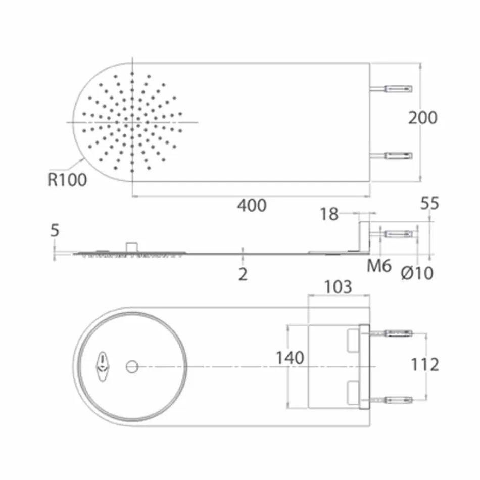 Moderner Ultraslim Stahlwandduschkopf Made in Italy - Cassio Viadurini