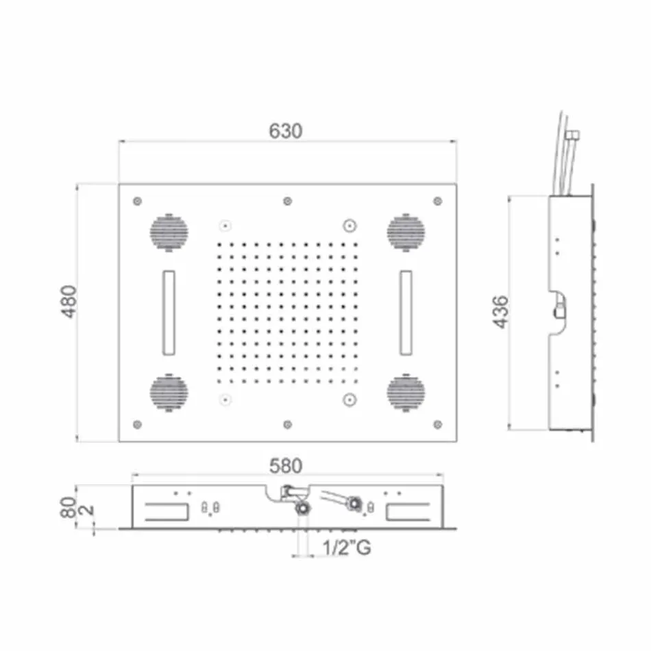 Stahlduschkopf mit Farbtherapie und Bluetooth Made in Italy - Elbo Viadurini
