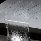 Quadratischer Duschkopf aus Edelstahl mit Doppelstrahl Made in Italy - Nello Viadurini