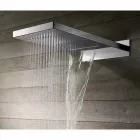 Rechteckiger Wandduschkopf aus Edelstahl Made in Italy - Anito Viadurini