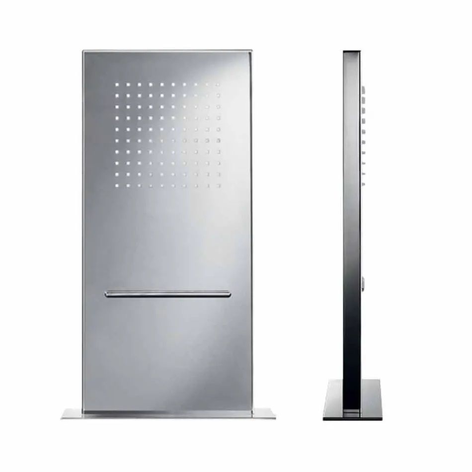 Rechteckiger Wandduschkopf aus Edelstahl Made in Italy - Anito Viadurini