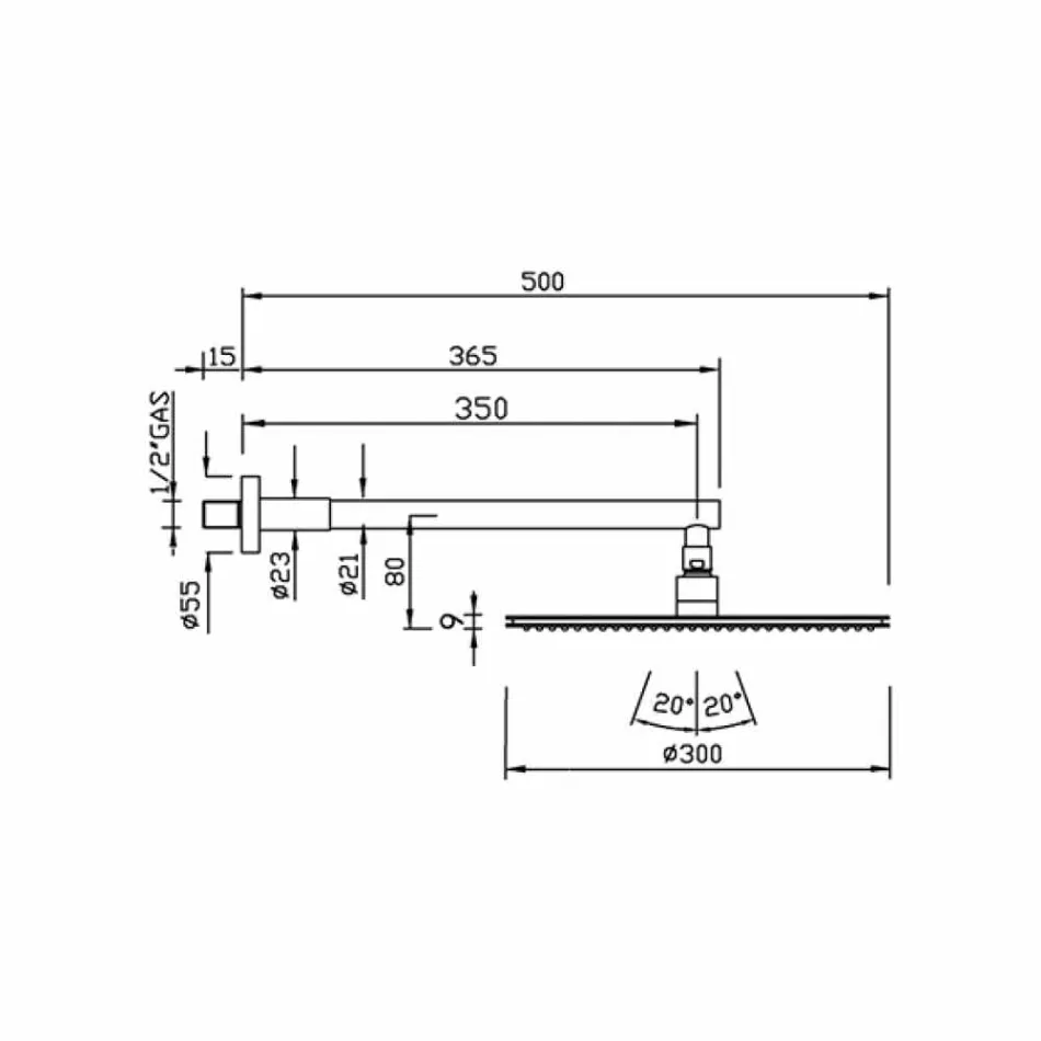 Runder Duschkopf aus Edelstahl und Messing Made in Italy - Aurelio Viadurini