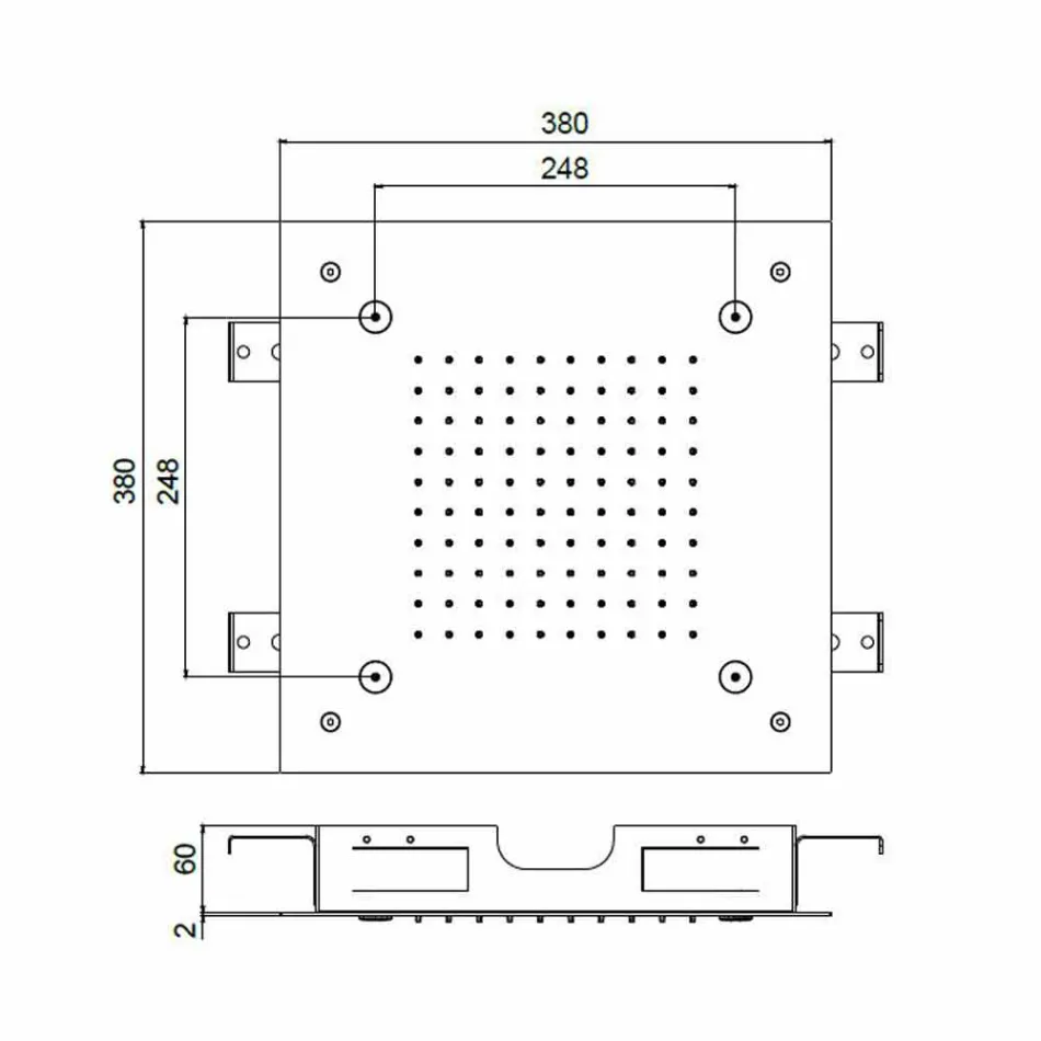 Stahlduschkopf mit Regenstrahl und Verneblern Made in Italy - Selmo Viadurini