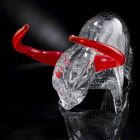 Stierförmiges Ornament aus rotem und transparentem Glas Made in Italy - Torero Viadurini