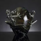 Eiförmiges Glasornament mit Fröschen Made in Italy - Huevo Viadurini