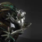 Eiförmiges Glasornament mit Fröschen Made in Italy - Huevo Viadurini