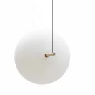 Design Pendelleuchte aus Glas und Messing mit LED-Licht, 3 Größen - Alma von Il Fanale Viadurini