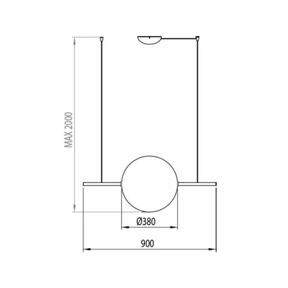 Design Pendelleuchte aus Glas und Messing mit LED-Licht, 3 Größen - Alma von Il Fanale Viadurini