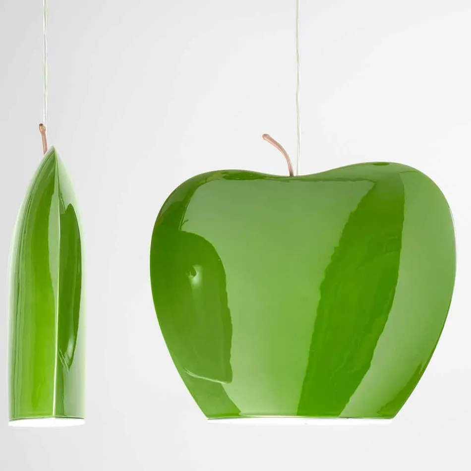 Suspension in Keramik von Apple Shaped Design - Früchte Aldo Bernardi Viadurini