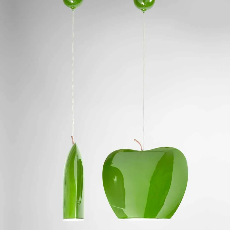 Suspension in Keramik von Apple Shaped Design - Früchte Aldo Bernardi Viadurini