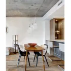 Pendelleuchte aus Eisen mit Pyrex-Glas, hergestellt in Italien, für die Inneneinrichtung - Olimpo Viadurini