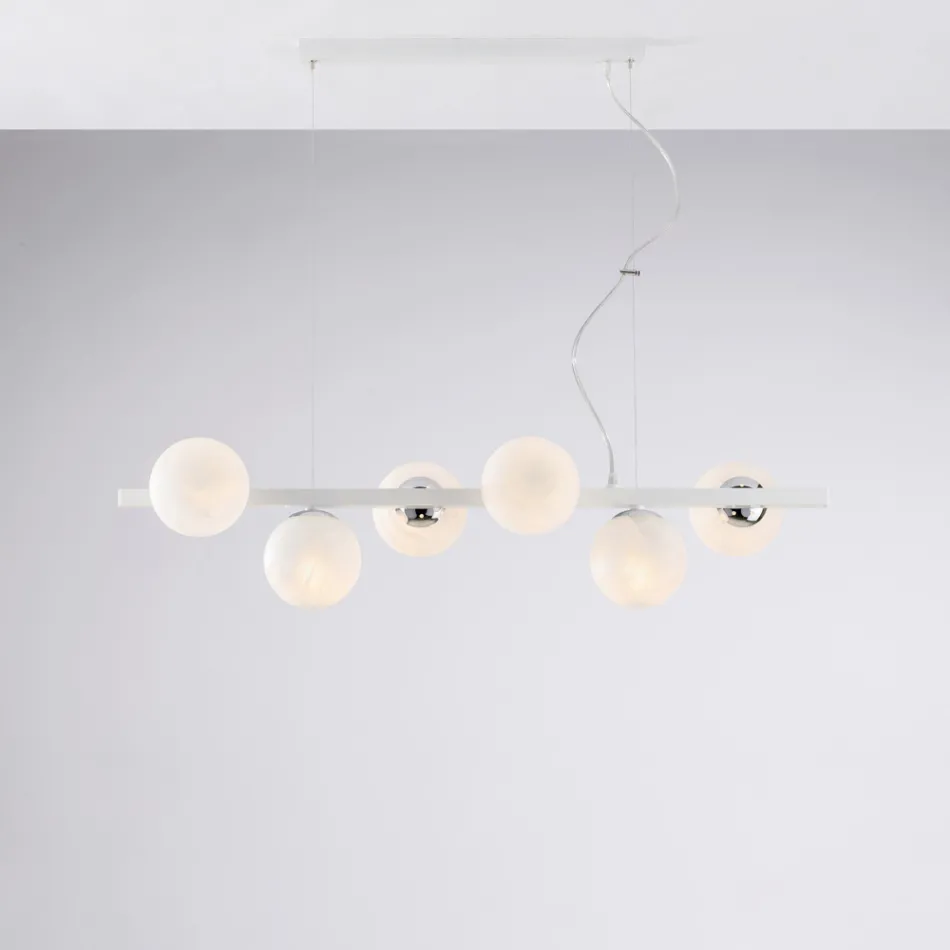 Lackierte Eisen-Pendelleuchte, hergestellt in Italien, für die Inneneinrichtung - Berlin Viadurini