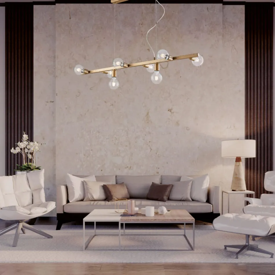 Lackierte Eisen-Pendelleuchte, hergestellt in Italien, für die Inneneinrichtung - Verona Viadurini