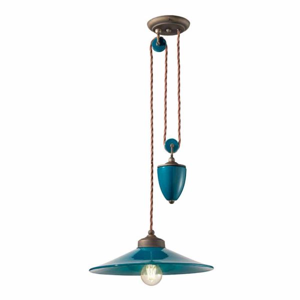 Lampe flaschenzug aus keramik und messing britney ferroluce