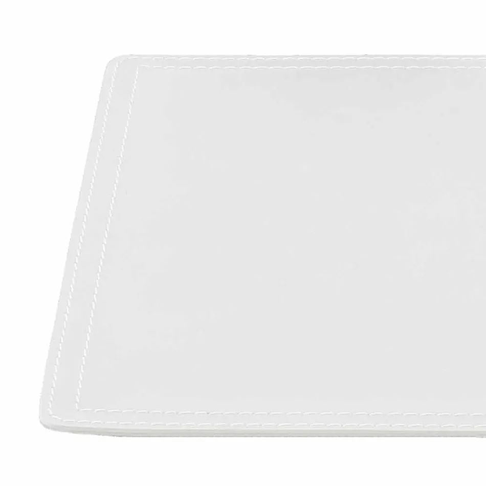 Schreibtischunterlage aus regeneriertem Leder mit Stiftstichnähten Made in Italy - Ascanio Viadurini