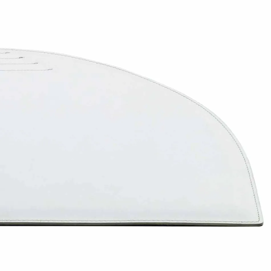 Schreibtischunterlage aus regeneriertem Leder mit Stiftstoppnähten Made in Italy - Medea Viadurini