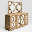 156 x 83 cm Spiegel aus gealtertem, naturbelassenem Kiefernholz - Agosta Viadurini