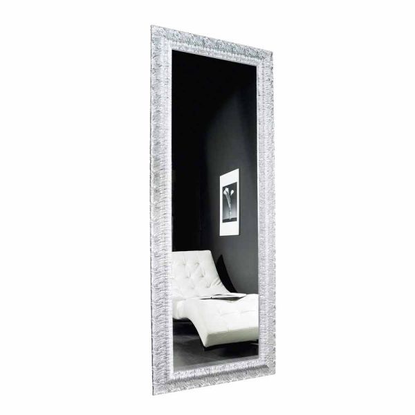 Moderner gold / silber wandspiegel aus holz, hergestellt in italien, teodoro