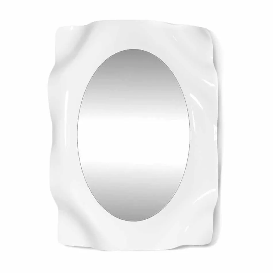 Weiße Milch Diva des Wandspiegels modernes Design, hergestellt in Italien Viadurini