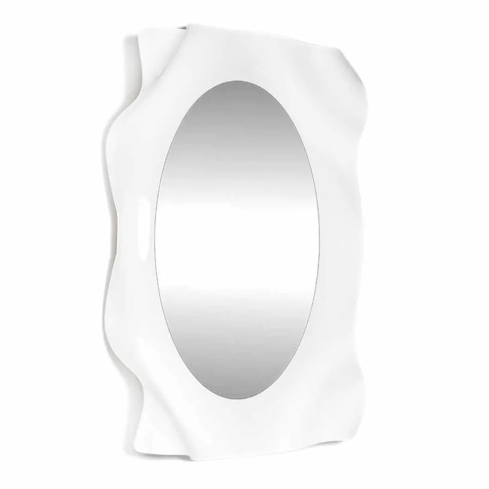 Weiße Milch Diva des Wandspiegels modernes Design, hergestellt in Italien Viadurini