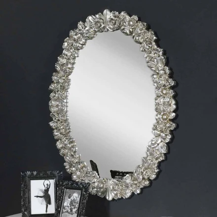 Moderner handgemachter Tannenholz-Wandspiegel hergestellt in Italien Filippo Viadurini