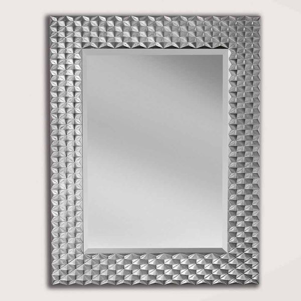 Silber / gold wandspiegel aus holz, hergestellt in italien, giuseppe