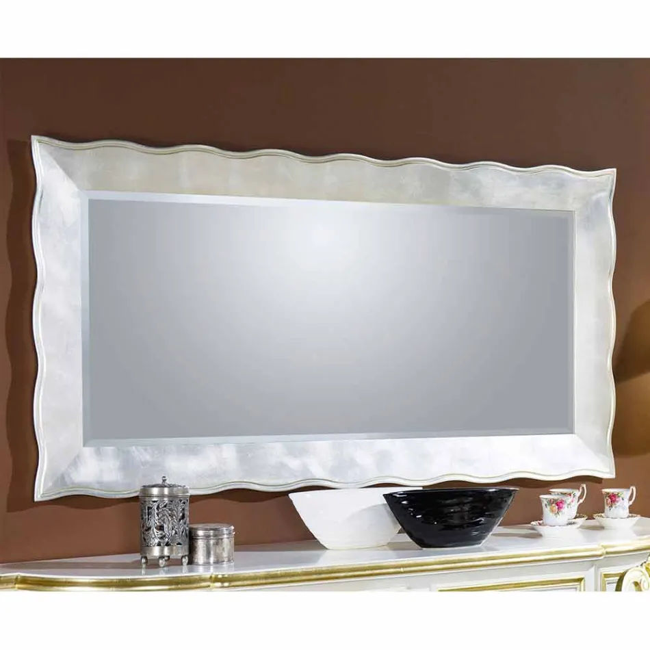 Handgemachter rechteckiger italienischer Wandspiegel made in Italy Simone Viadurini