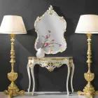 Wandspiegel aus Tannenholz, Konsole, made in Italy mdf top Gianluca Viadurini