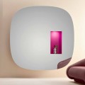 Wandspiegel mit LED-Licht und rosa Fach Luxus-Design Made in Italy - Matrix