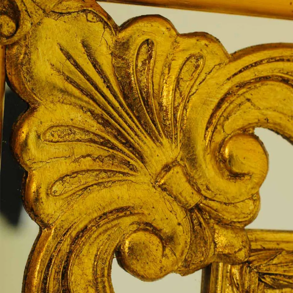 Rechteckiger Wandspiegel aus Holz, hergestellt in Italien, Valentino Viadurini