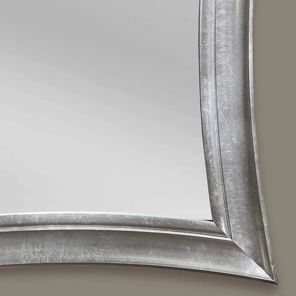 Handgemachter rechteckiger hölzerner Wandspiegel Sandro hergestellt in Italien Viadurini