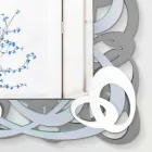 Rechteckiger farbiger hölzerner Wandspiegel des modernen Designs - Amalga Viadurini