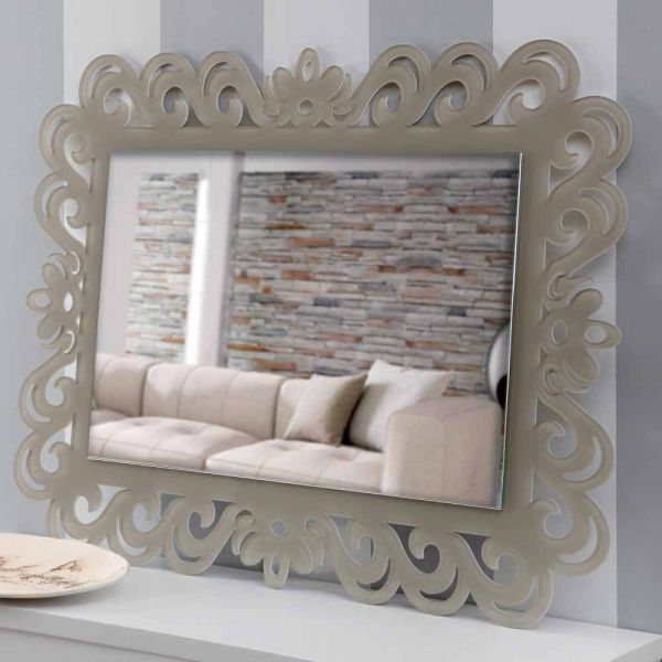 Rechteckiger rechteckiger wandspiegel aus modernem plexiglas tortora - selly