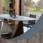 Spiegel mit geätztem, taubengrau lackiertem Glasboden, hergestellt in Italien – Oregano Viadurini