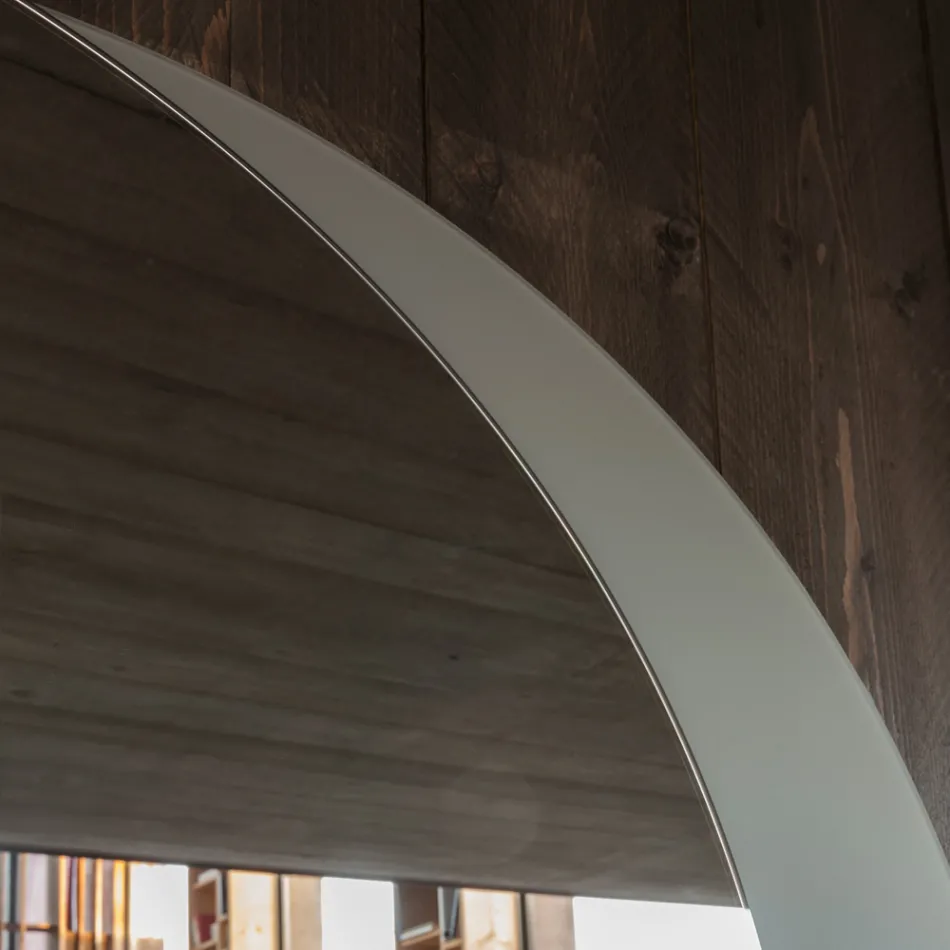 Spiegel mit geätztem, taubengrau lackiertem Glasboden, hergestellt in Italien – Oregano Viadurini