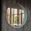 Spiegel mit geätztem, taubengrau lackiertem Glasboden, hergestellt in Italien – Oregano