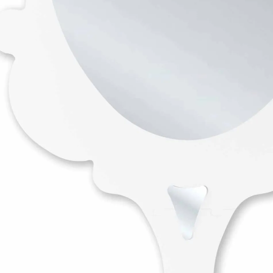 Weißer Wandspiegel mit verziertem Rahmen Schnee made in Italy Viadurini